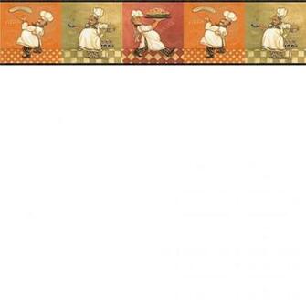 Italian Fat Chef Wallpaper Border Kbe12641b Kitchen Decor Buon Appetit