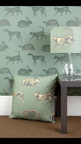 Paperboy Wallpaper Bed Pillows Green And Gold