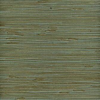 Zoomed Allen Roth Metallic Gold Teal Grass Cloth Unpasted Wallpaper