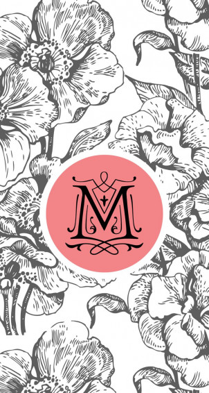 Floral With The Monogram Letter M Wallpaper