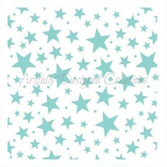 Assorted Star Background Stencil