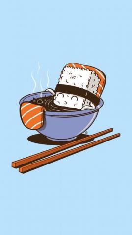 Sushi Wallpaper iPhone Kawaii Cute Cartoon