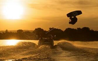 Wakeboarding At Sunset Computer Wallpaper Desktop