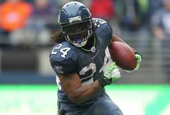 Seattle Seahawks Running Back Marshawn Lynch Rushes For Yards During A