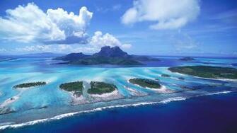 Trees And Mountain Reflection Desktop Wallpaper Background