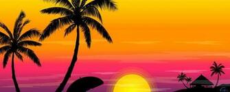 Tropical Sunset Desktop Wallpaper In
