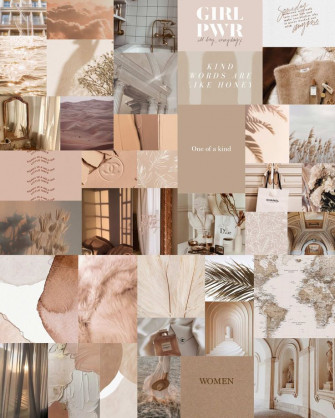 Beige Wall Collage Kit Tan Aesthetic Digital Prints