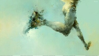 Artistic Man Running On Water Wallpaper