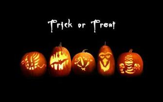 Trick Or Treat Cute Pumpkins Lanterns Halloween Wallpaper