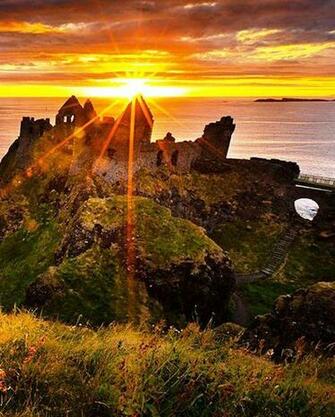 Dunluce Castle Sunset Northern Ireland Nature