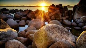 Wallpaper Sunrise At Lake Tahoe