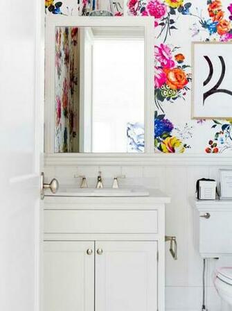 Bold Geometric Pattern For Bathroom Wallpaper Is Definitely A