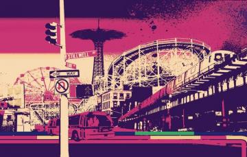 Wallpaper City Pink Vintage Retro Art Futurism Image For