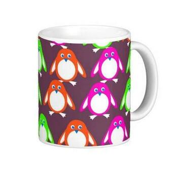 Penguin Wallpaper Coffee Mugs