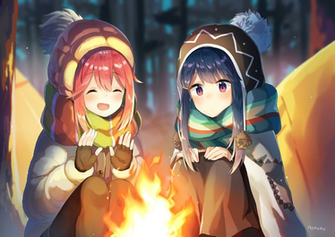 Laid Back Camp Nadeshiko Rin Fire HD Wallpaper Background