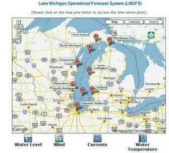 Great Lakes Operational Forecast System Screen Capture For Lake