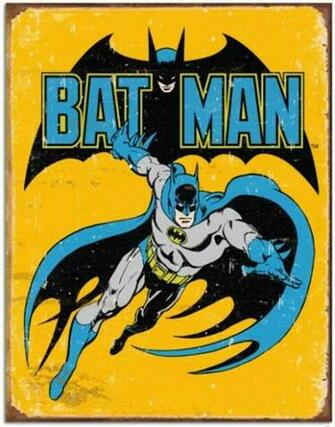 Batman Vintage Comics Metal Sign Retro Planet