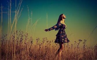 Happy Girl In The Field Wallpaper And Image