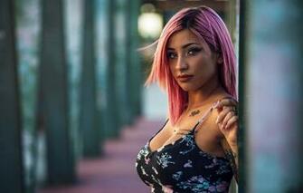 Wallpaper Model Portrait Makeup Piercing Tattoo Hairstyle