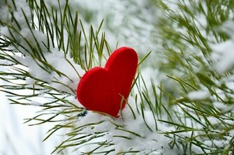 Wallpaper Winter Snow Heart Love I You