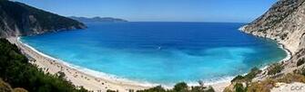 Myrtos Beach Panorama By Calincosmin