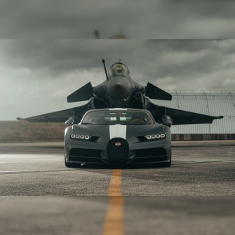 In Pics Bugatti Chiron Sport Meets Dassault Rafale Marine See