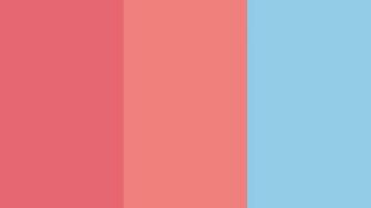 Light Carmine Pink Coral Cornflower Blue Three