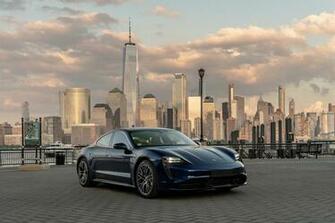 Image Porsche Taycan Blue Automobile