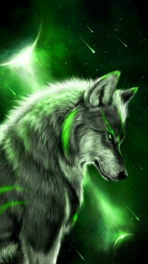 Green Wolf Wallpaper Top Background