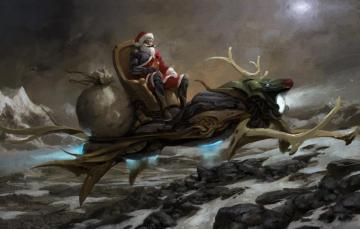 Wallpaper Art Santa Claus Merry Christmas It Xuan Liu