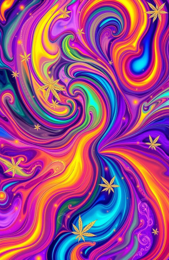 Psychedelic Weed Wallpaper