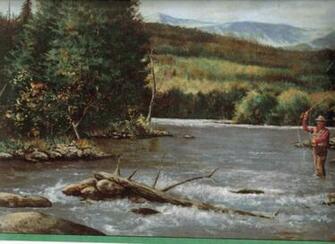 Man Fishing In The Stream Wallpaper Border We604b