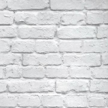 Modern Vintage 3d Stereo Effect White Brick Wallpaper Roll Vinyl