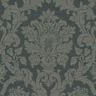 Grey Black Glitter Kensington Damask Ideco Wallpaper