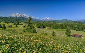 Wallpaper Bavaria Germany Alps The Meadows