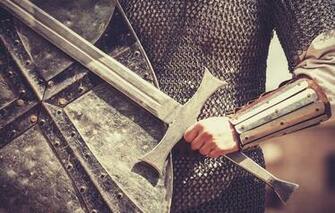 Wallpaper Medieval Soldier Armor Long Sword Shield Meshes