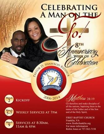 Pastor Anniversary Background Church Flyer