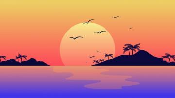 Wallpaper 4k Simple Sunset