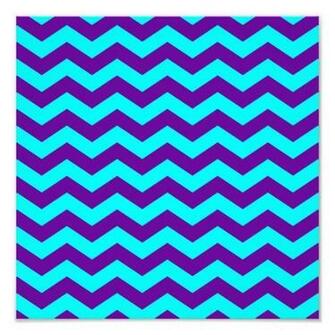 Purple And Aqua Chevron Photo Print