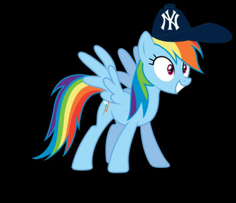 Rainbow Dash Image Wearing A New York Yankees Cap HD