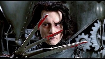 Edward Scissorhands Drama Fantasy Romance Depp Dark Blood Wallpaper