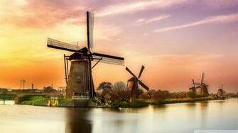 Holland Mill Sunset Ultra HD Desktop Background Wallpaper For 4k