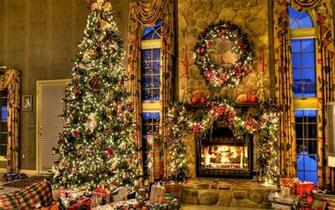 Christmas Fireplace Wallpaper Image