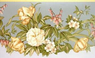 Cornerstone Blue Victorian Floral Wallpaper Border Ln0801b