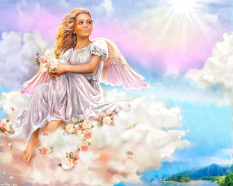 Heavenly Angel Background Large Cloud Heaven