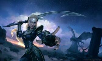 Diana Sword Dragon Blonde League Of Legends Wallpaper HD