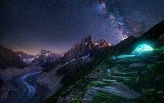 Camping On Starry Winter Night HD Wallpaper Background Image