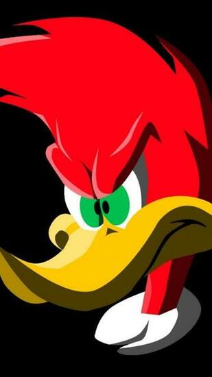 Woody Woodpecker Head On A Black Background Wallpaper