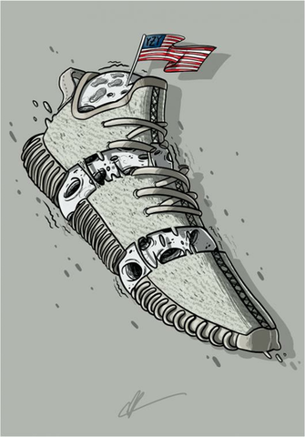 Sneaker Art Kanye Yeezy Moonrock