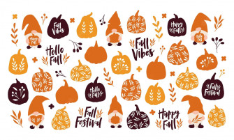 Cute Fall Pattern Wallpaper